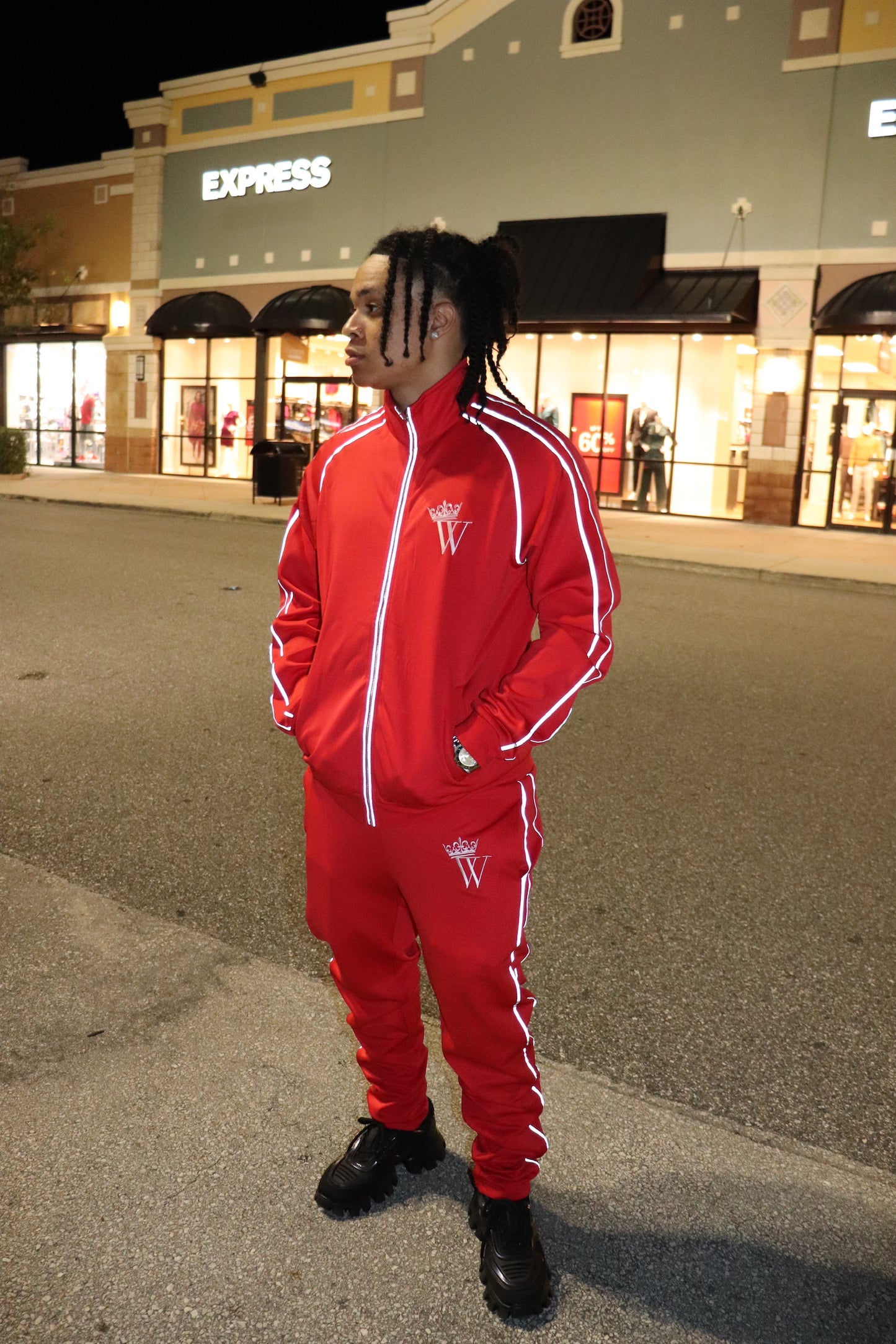 Reflective Tracksuit Cherry Red