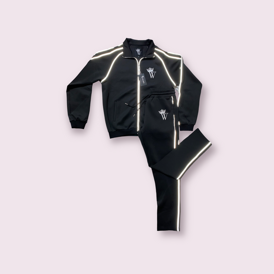 Reflective Tracksuit Luxury Black